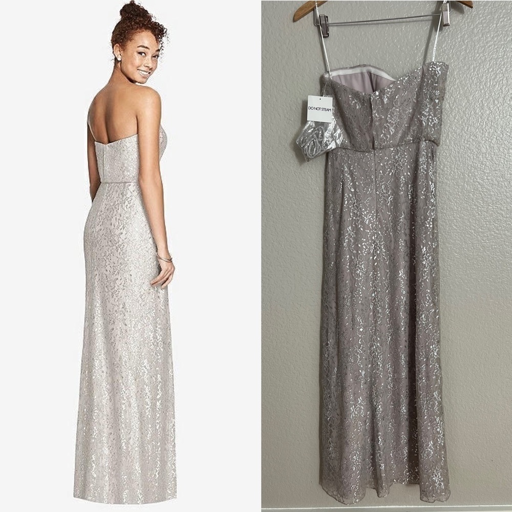 After Six Bridesmaid Maxi Dress Gown 6786 Oyster 0 - Picture 3 of 11